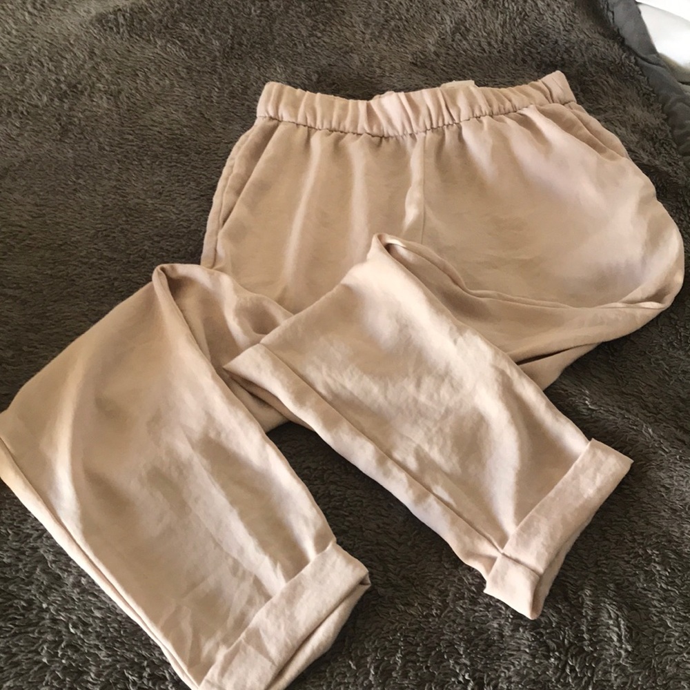 Silky light pink pants